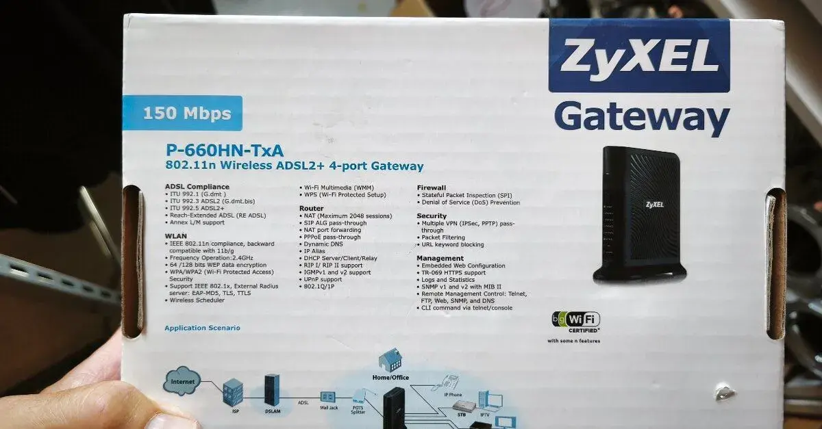 ADSL2+ Wi-Fi modem ZyXEL P-660HN-TxA – kompletní balení