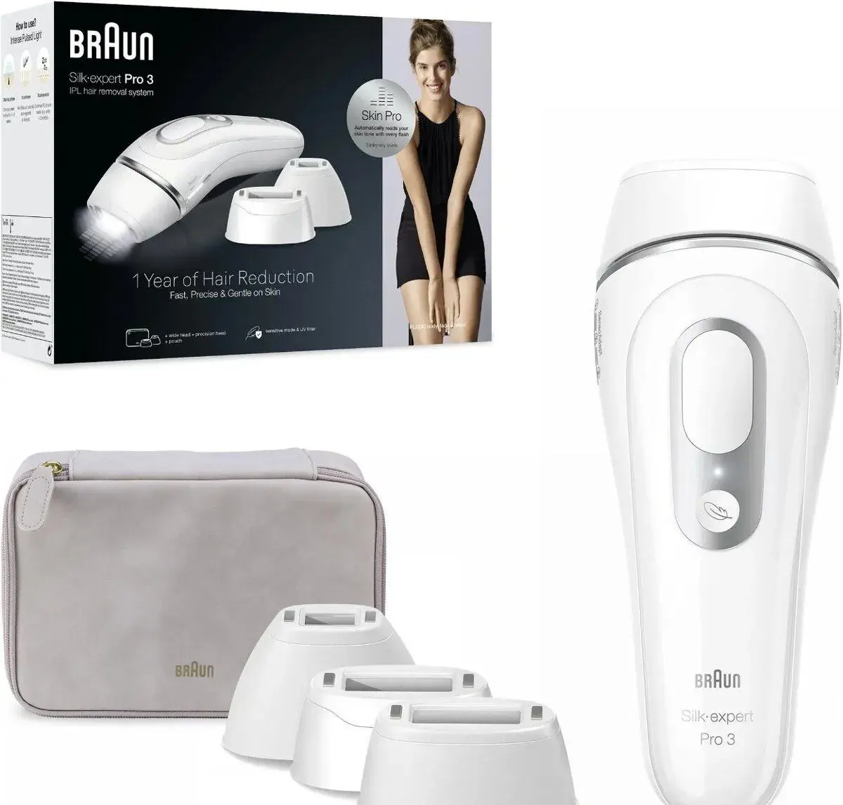 Braun IPL Silk-expert Pro 3 PL3230+ pouzdro a 3 hlavy