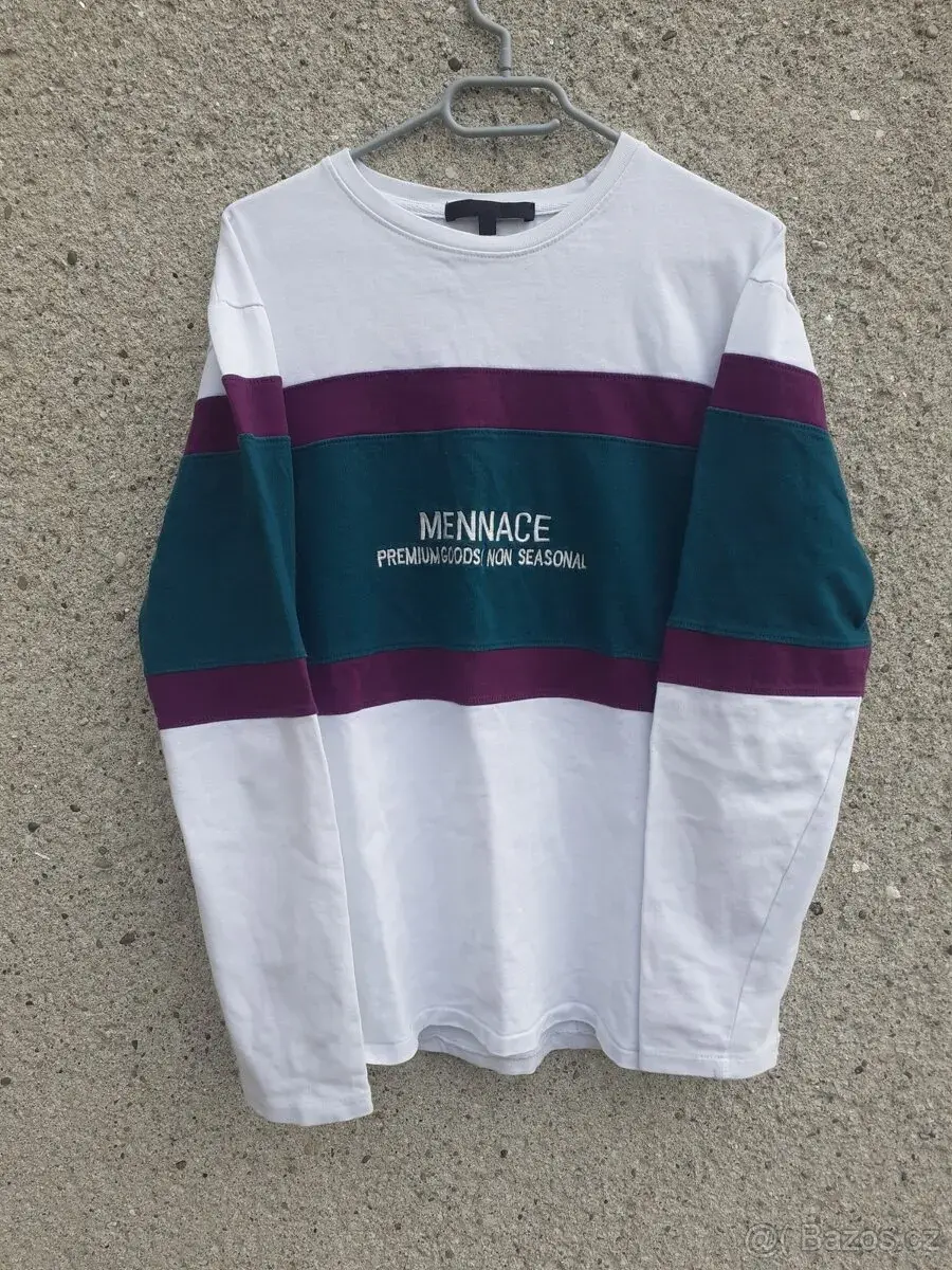Vintage mikina přes hlavu vícebarevná unisex mennace