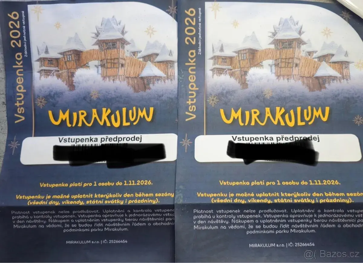 Vstupenky Mirakulum -základní vstupné
