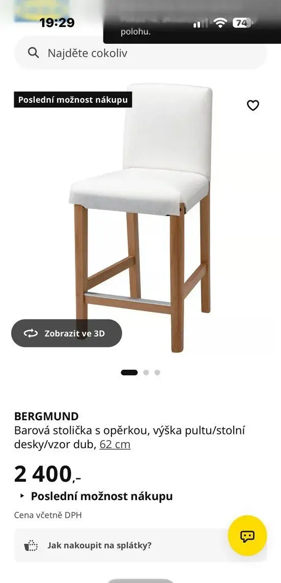 2 ks barové židle Bergmund