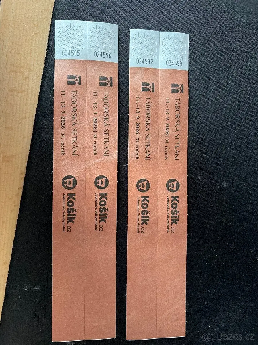 🎫Na prodej: LÍSTKY NA TÁBORSKÉ SLAVNOSTI