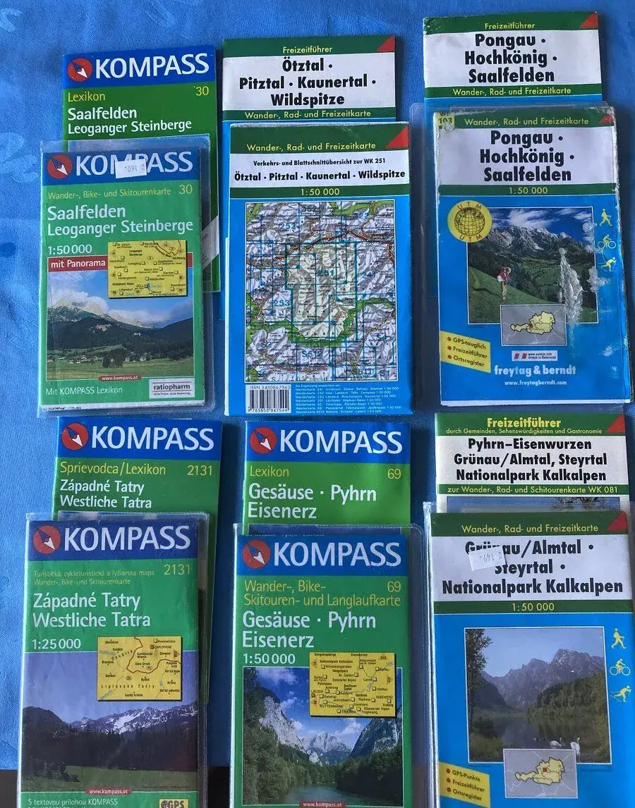 ALPY- mapy -6 ks, málo nebo vůbec nepoužité