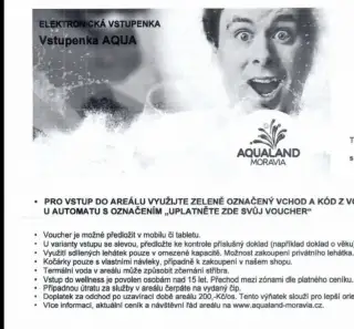 Vstupenka do Aqualand Moravia
