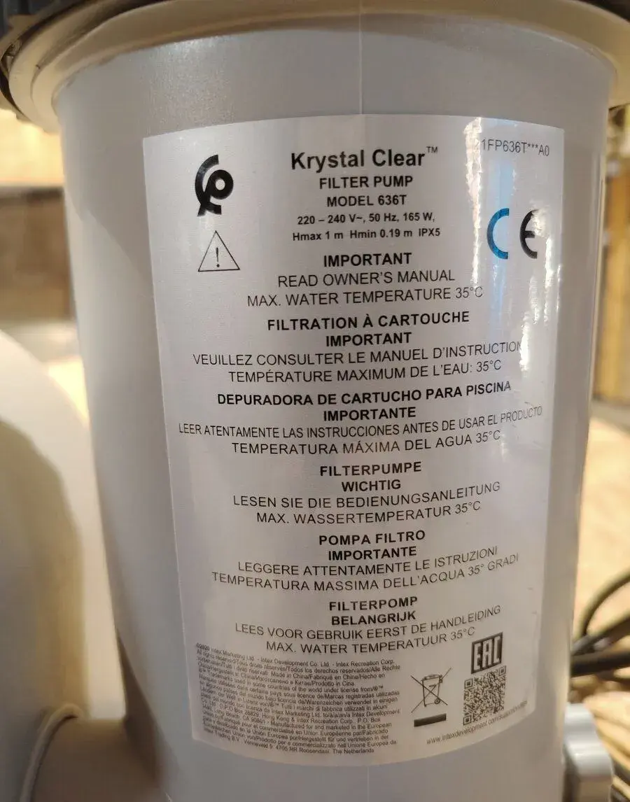 Filtrace Intex Krystal clear 636T