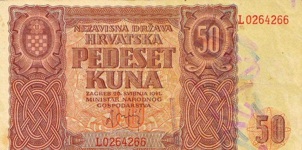 Vzácná bankovka 50 Kuna 1941