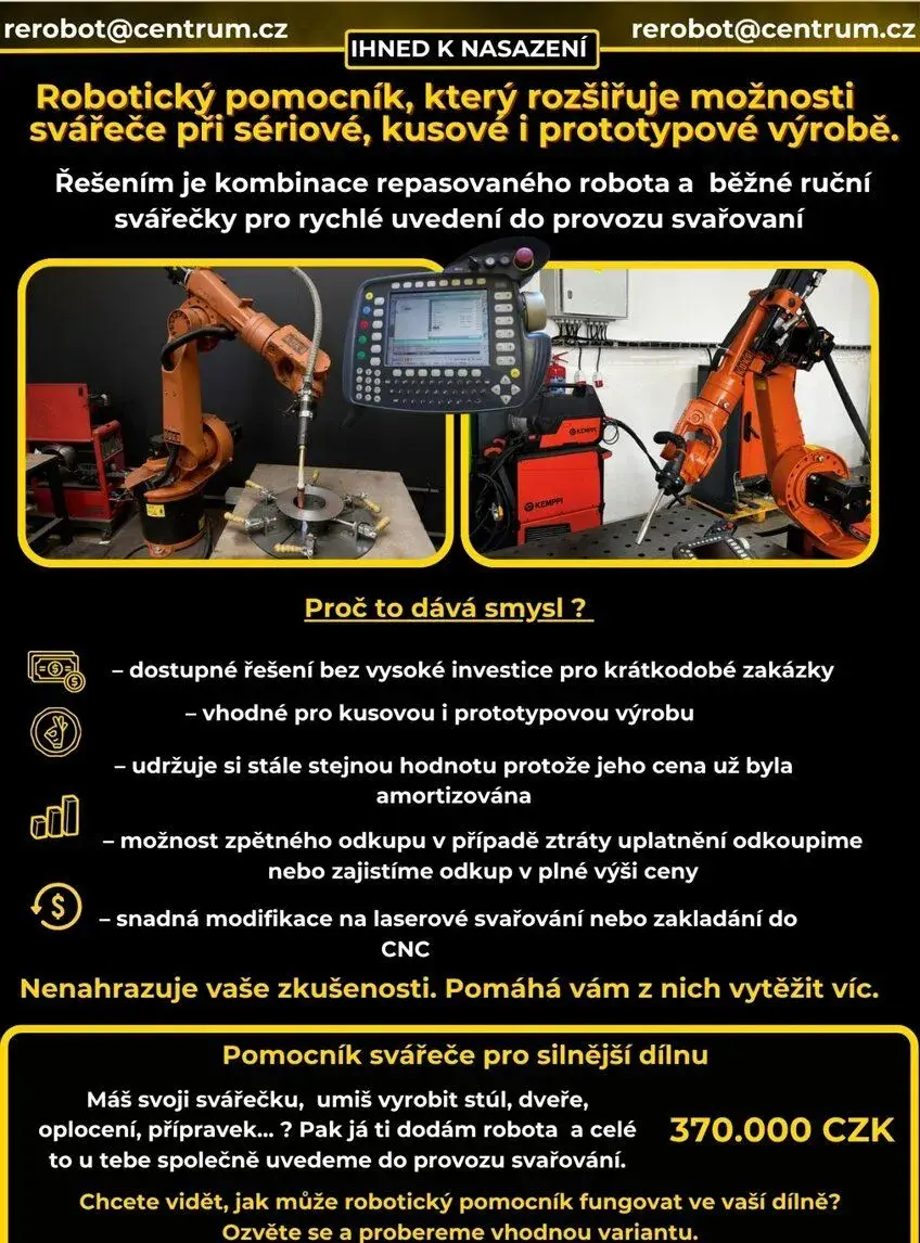 Robotický pomocník svářeče