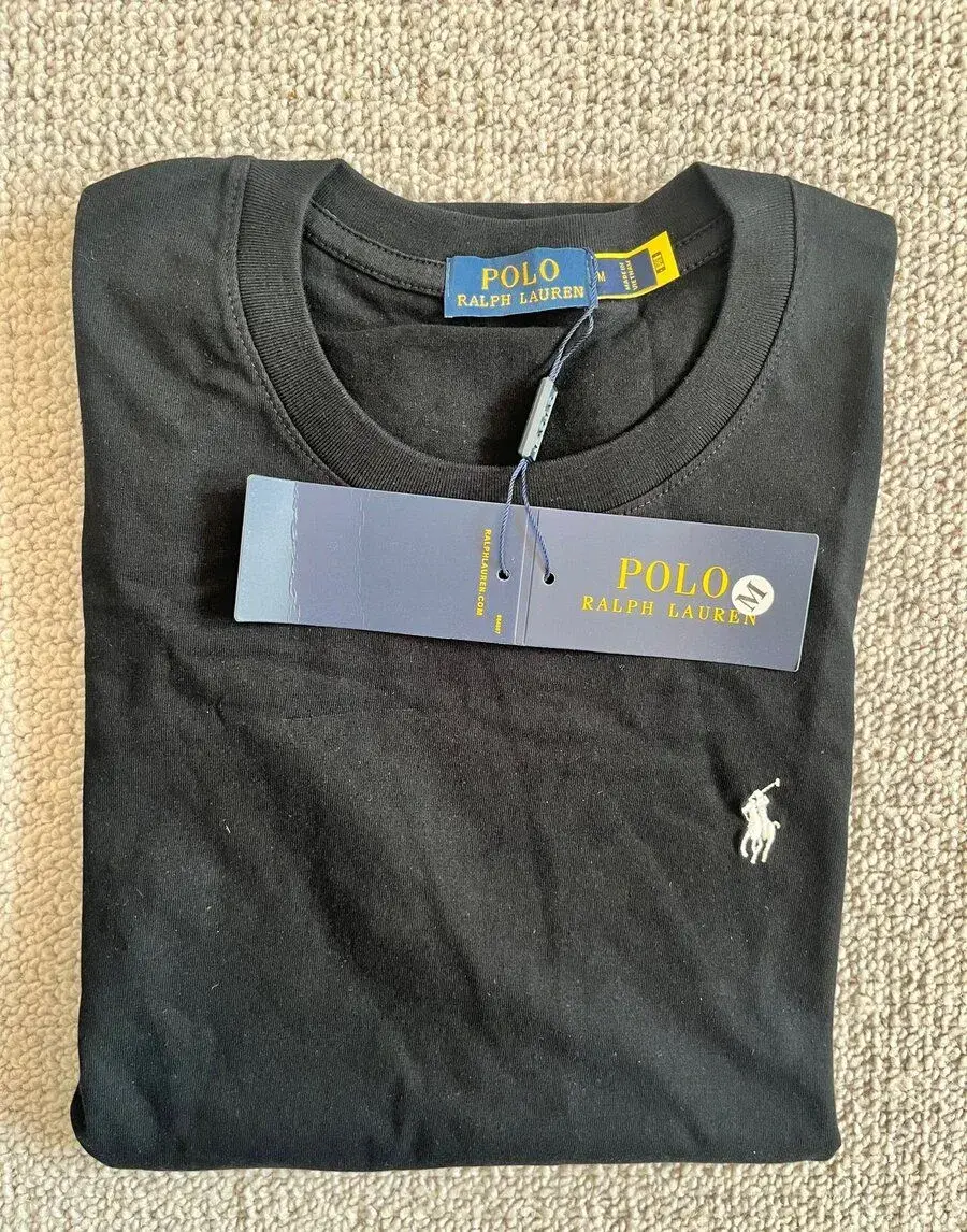Polo Ralph Lauren tričko černé s bílým logem – vel. M