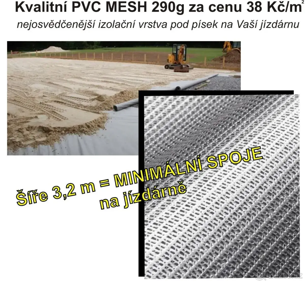 Podkladní Izolace jízdárny Kvalitní PVC MESH - cena 38,Kč/m