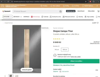 Pár designových stojacích lamp Fischer & Honsel THOR
