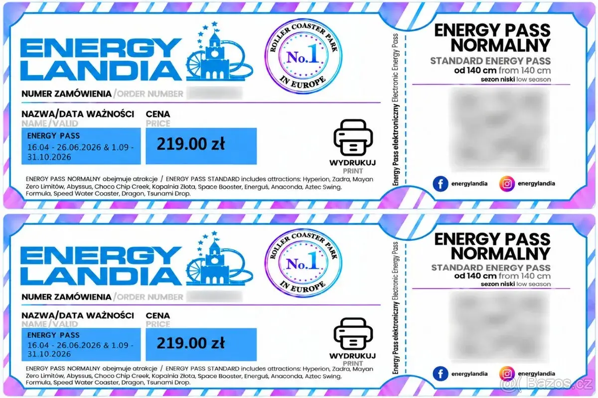 2× EnergyPass Energylandia