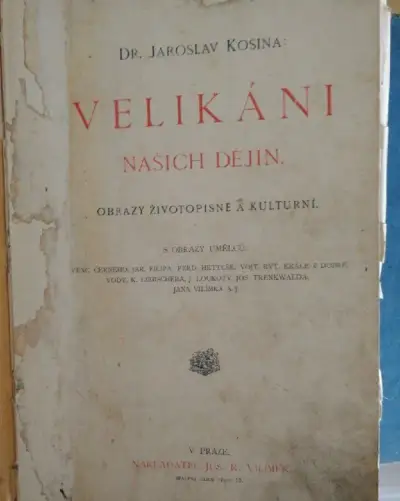 Starožitná učebnice Velikáni dejin