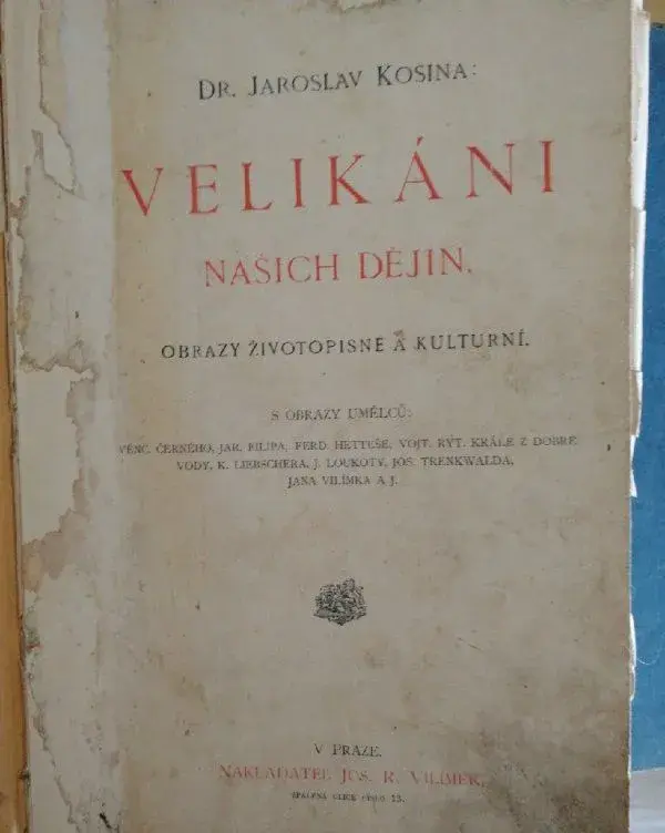 Starožitná učebnice Velikáni dejin