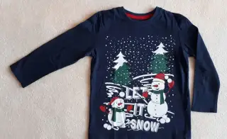Dětské vánoční tričko se sněhuláky Let It Snow 104
