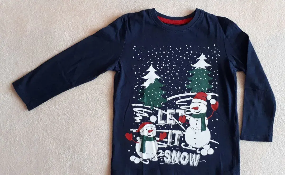 Dětské vánoční tričko se sněhuláky Let It Snow 104