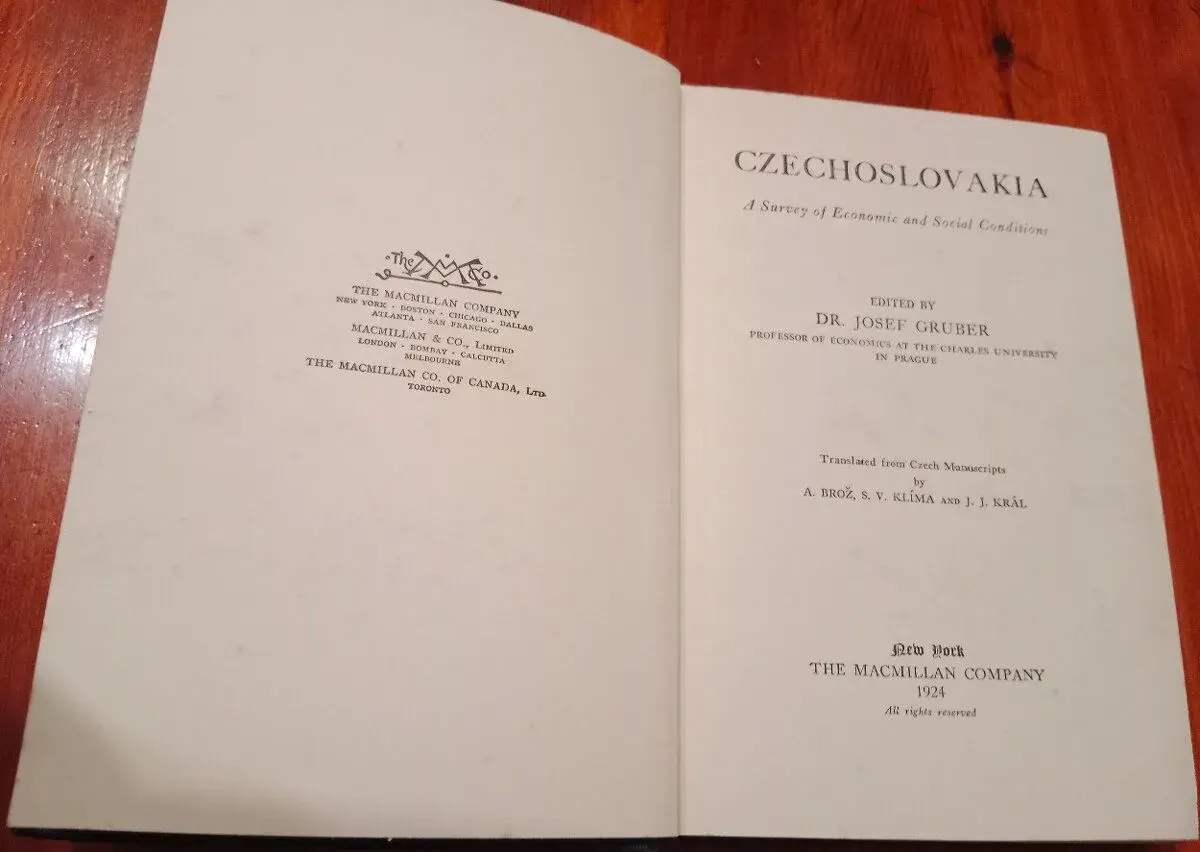 Historická kniha Czechoslovakia 1924