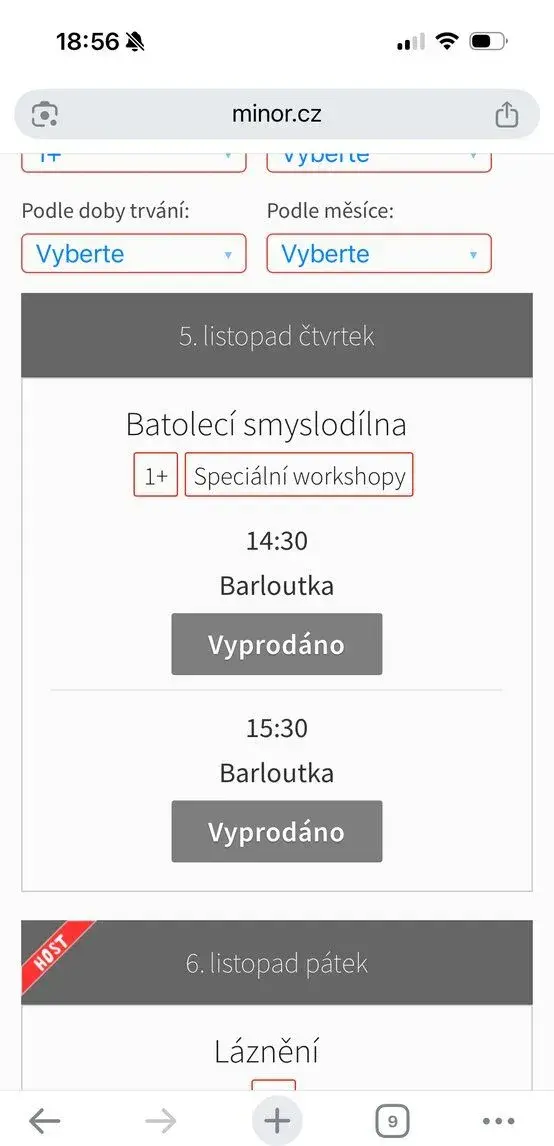 Batolecí smyslodílna 5.11. - divadlo Minor