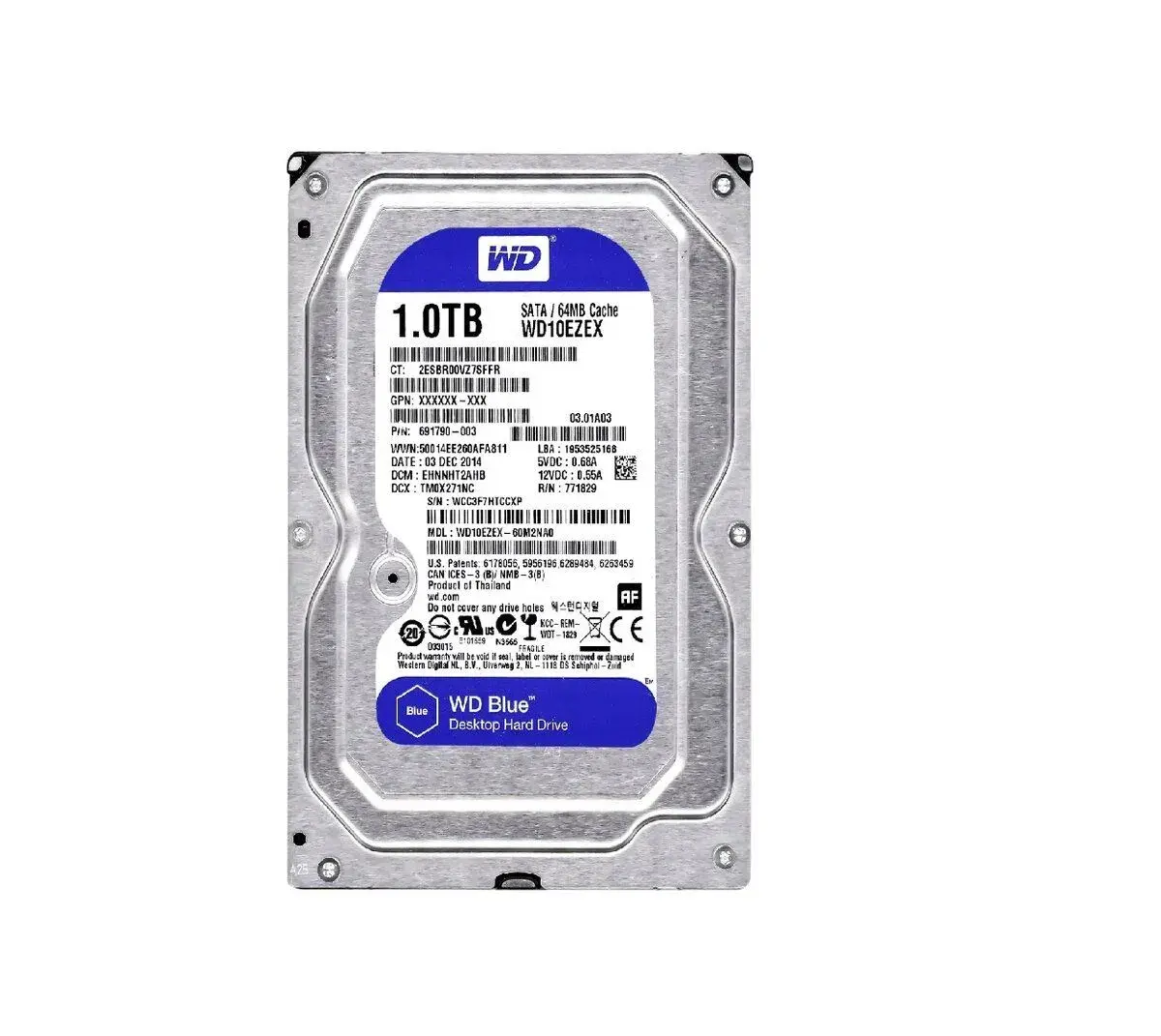 3,5" HDD Western Digital Blue WD10EZEX 1TB