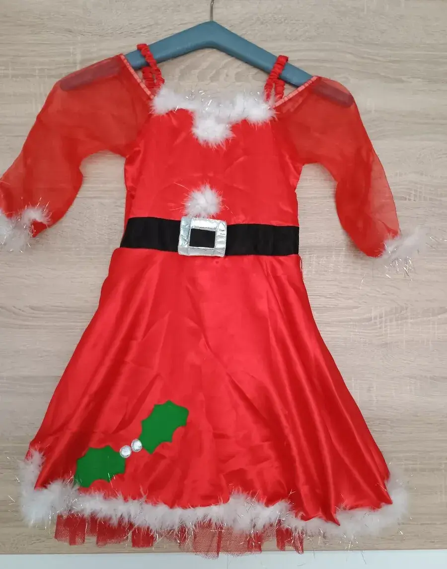 Vánoční kostým - šatičky Santa 4-7 let.