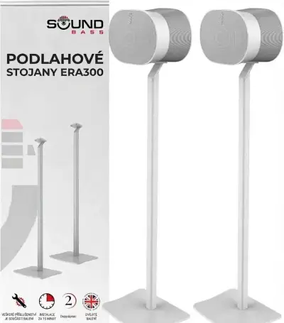 Sound Bass podlahový stojan pro Sonos ERA 300, 2 kusy, bílý