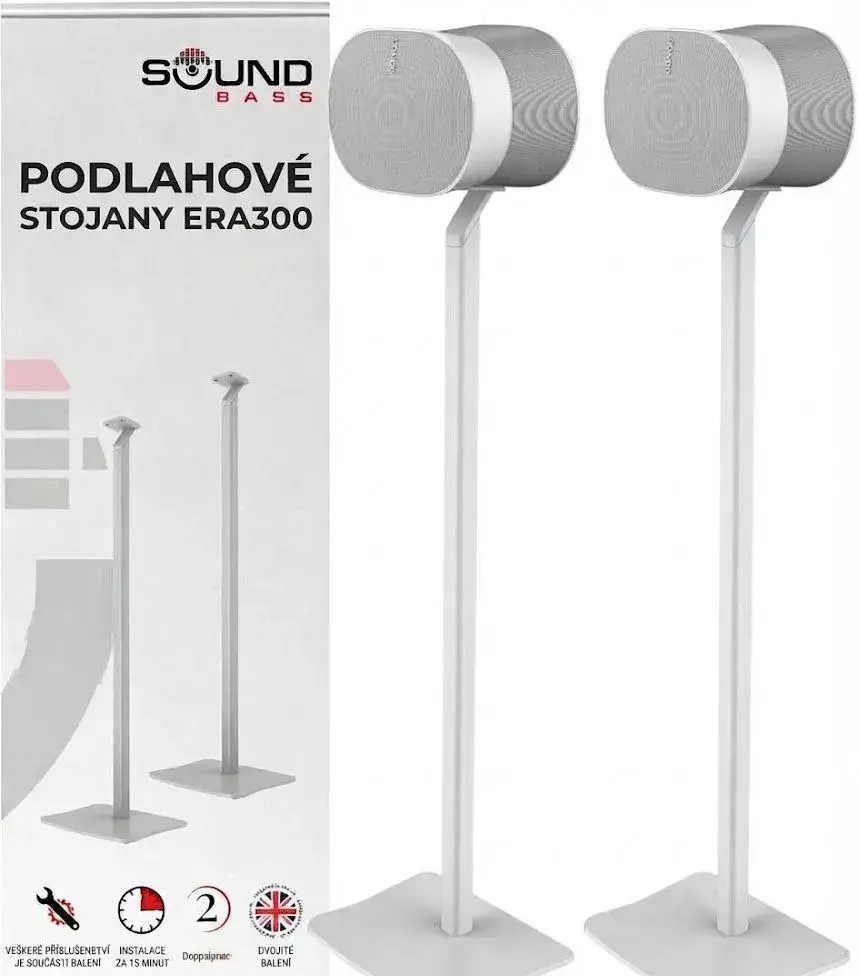 Sound Bass podlahový stojan pro Sonos ERA 300, 2 kusy, bílý