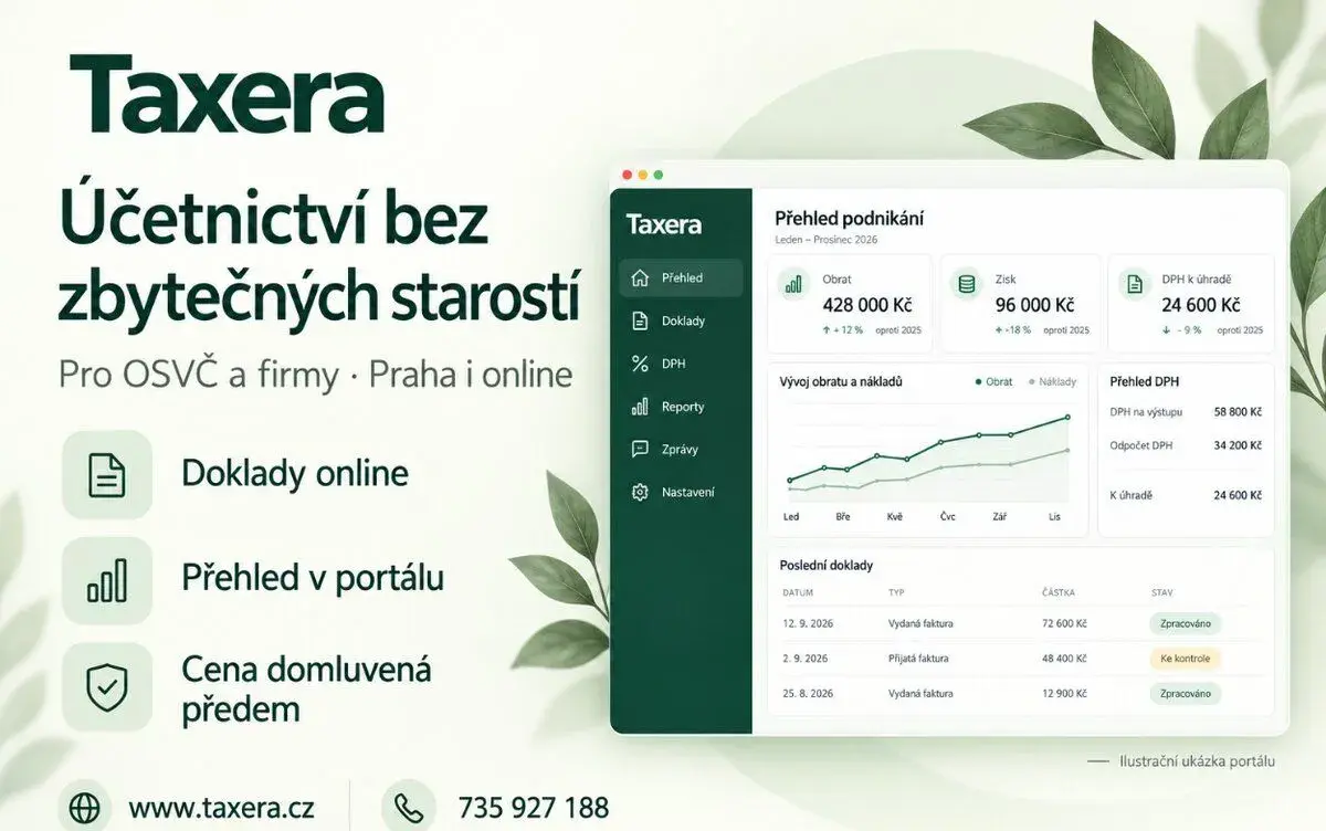 Účetní pro OSVČ od 1 500 Kč/měs. – daňová evidence – Taxera
