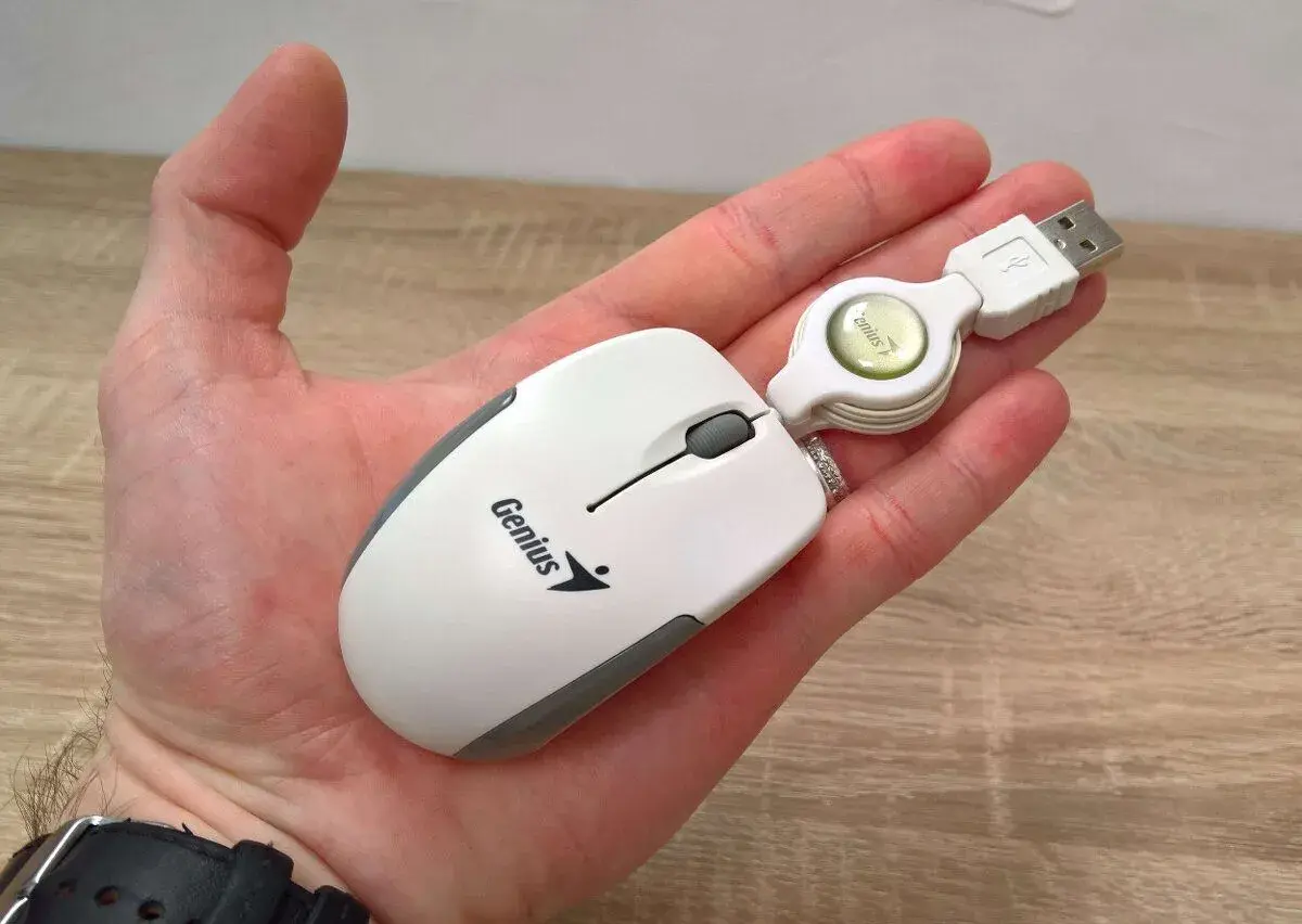 Cestovní USB myš Genius Micro Traveler, bílá