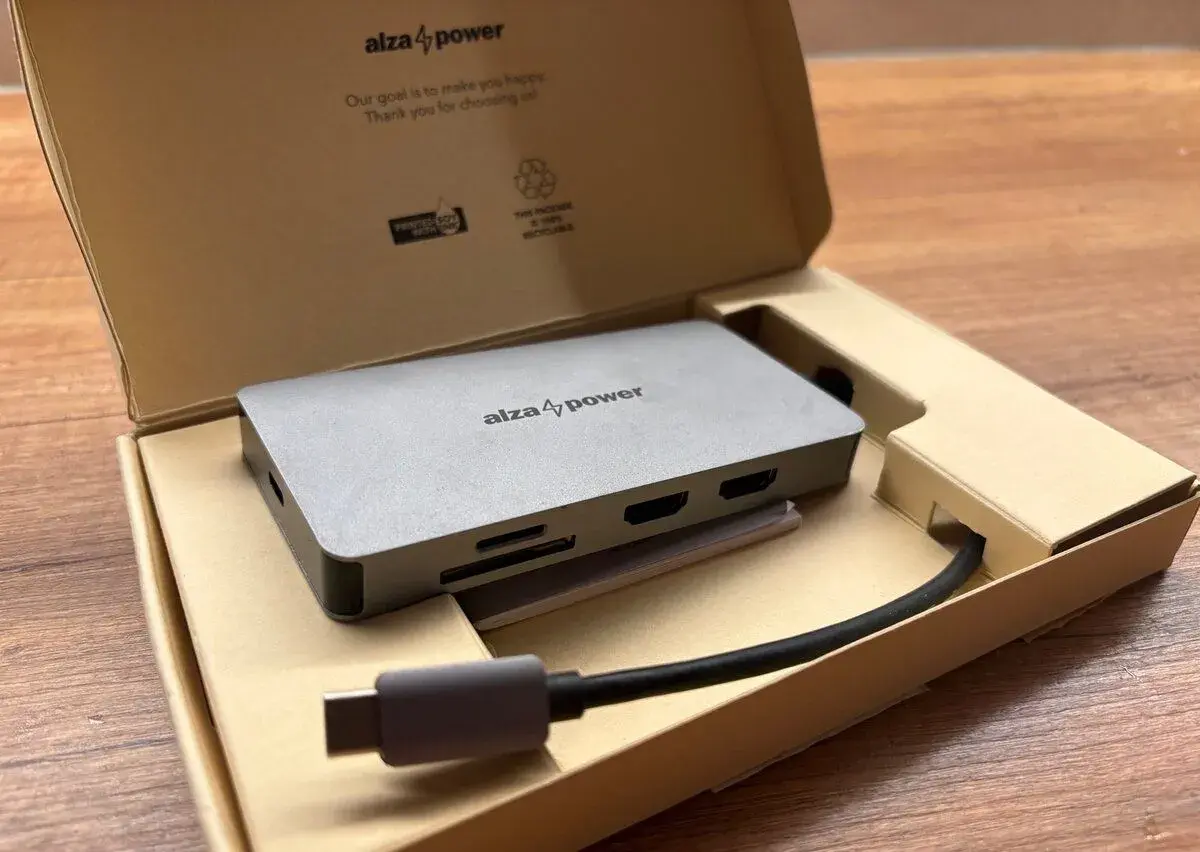 AlzaPower Metal USB-C Dock Station 8v1