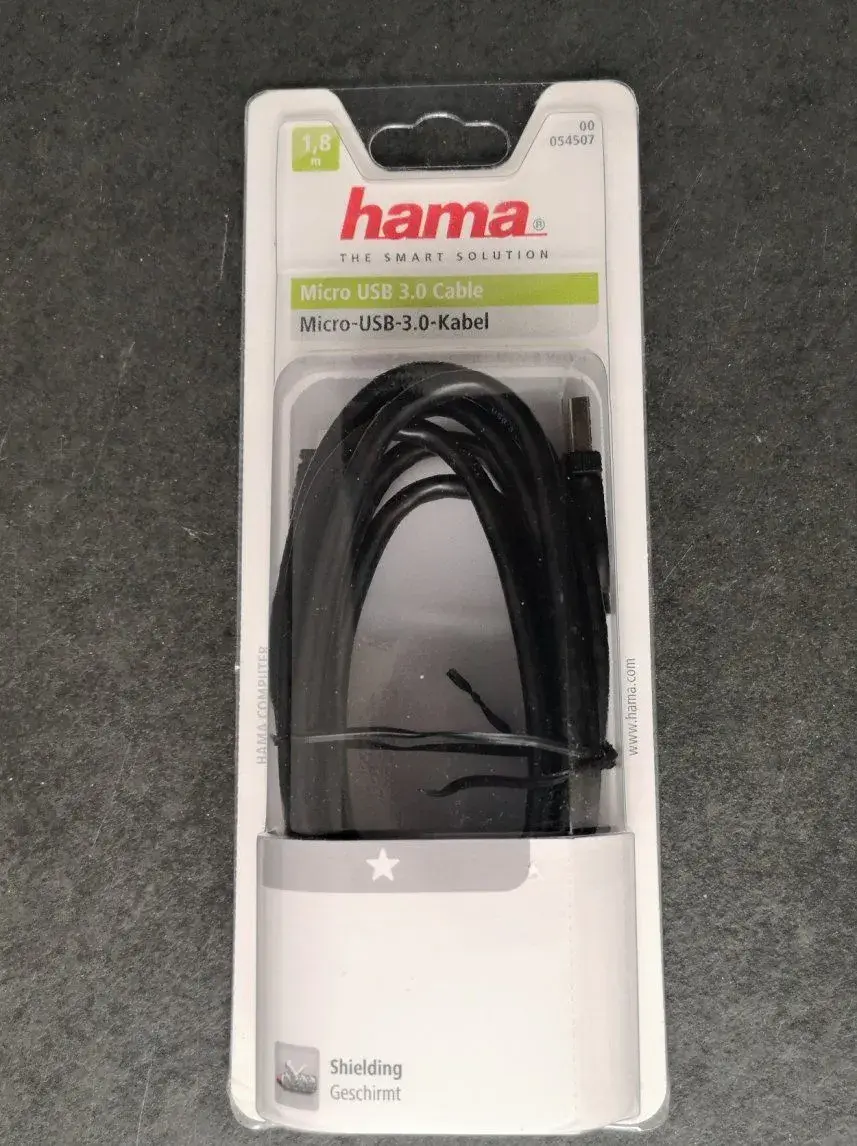 Propojovací kabel Hama Micro USB 3.0, 1.80 m, stíněný