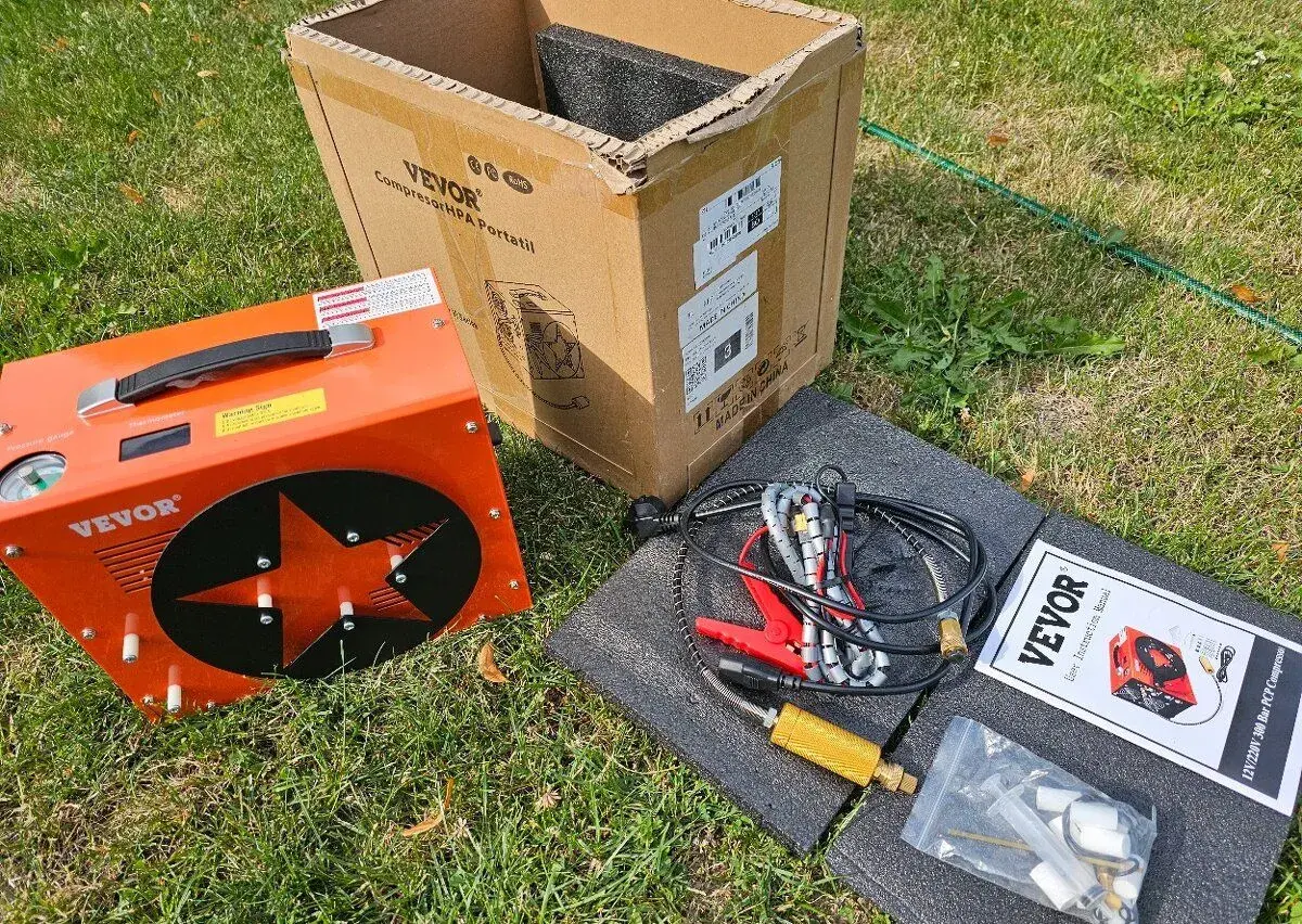 PCP kompresor VEVOR 300 Bar/4500 PSI–Dvojvalec