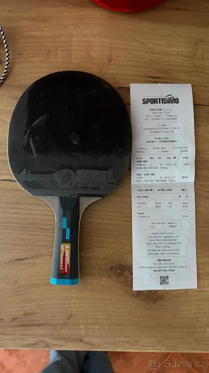 Pálka na stolní tenis pinčes pingpong
