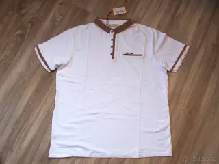 Leif Nelson pánské bílé polo triko Slim Fit vel. L