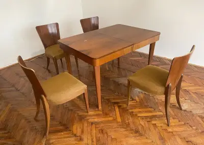 funkcionalistický set : židle Lízátka + stůl