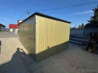 Akční Plechova garáž 3x5m. Zlatá barva.