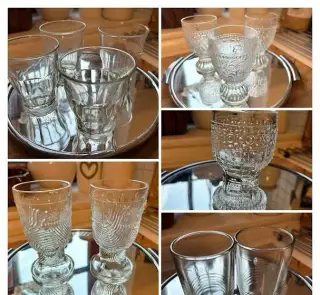 Retro sklo sklenice velký mix