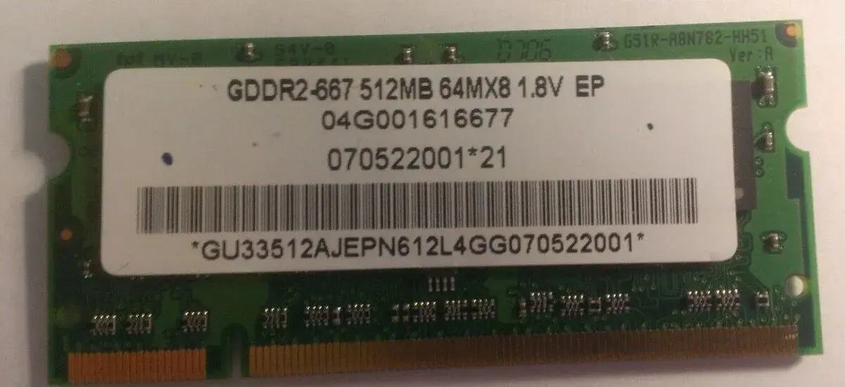 DDR2 667 512MB GU33512AJEPN612L4GG