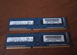 2 x paměť RAM SK hynix Korea 4GB 1Rx8 PC3-12800U-11-13-A1