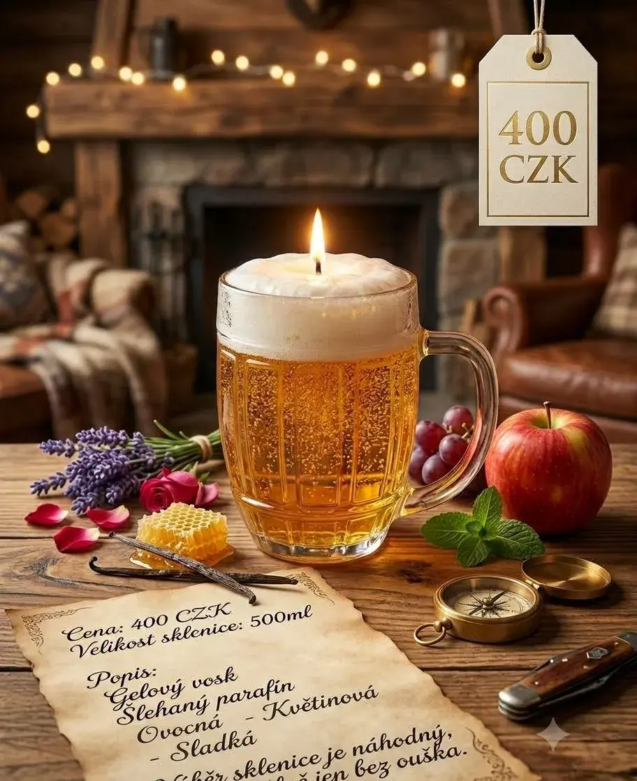 Originální gelová svíčka „Pivo“ (500 ml)