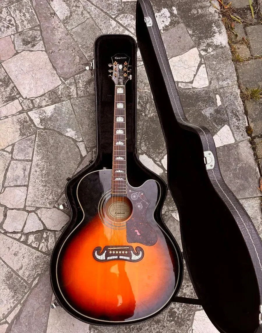 Elektroakustická kytara Epiphone EJ-200SCE/VS + pevný kufr