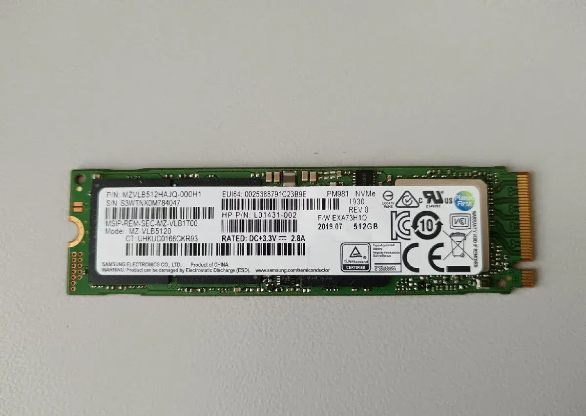 SSD M.2 NVMe Samsung PM981 512GB – 100% stav