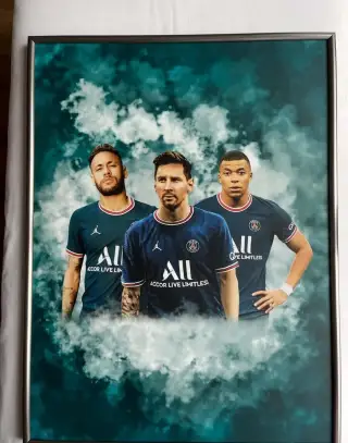Foto v rámu - Lionel Messi, Kylian Mbappe a Neymar - PSG