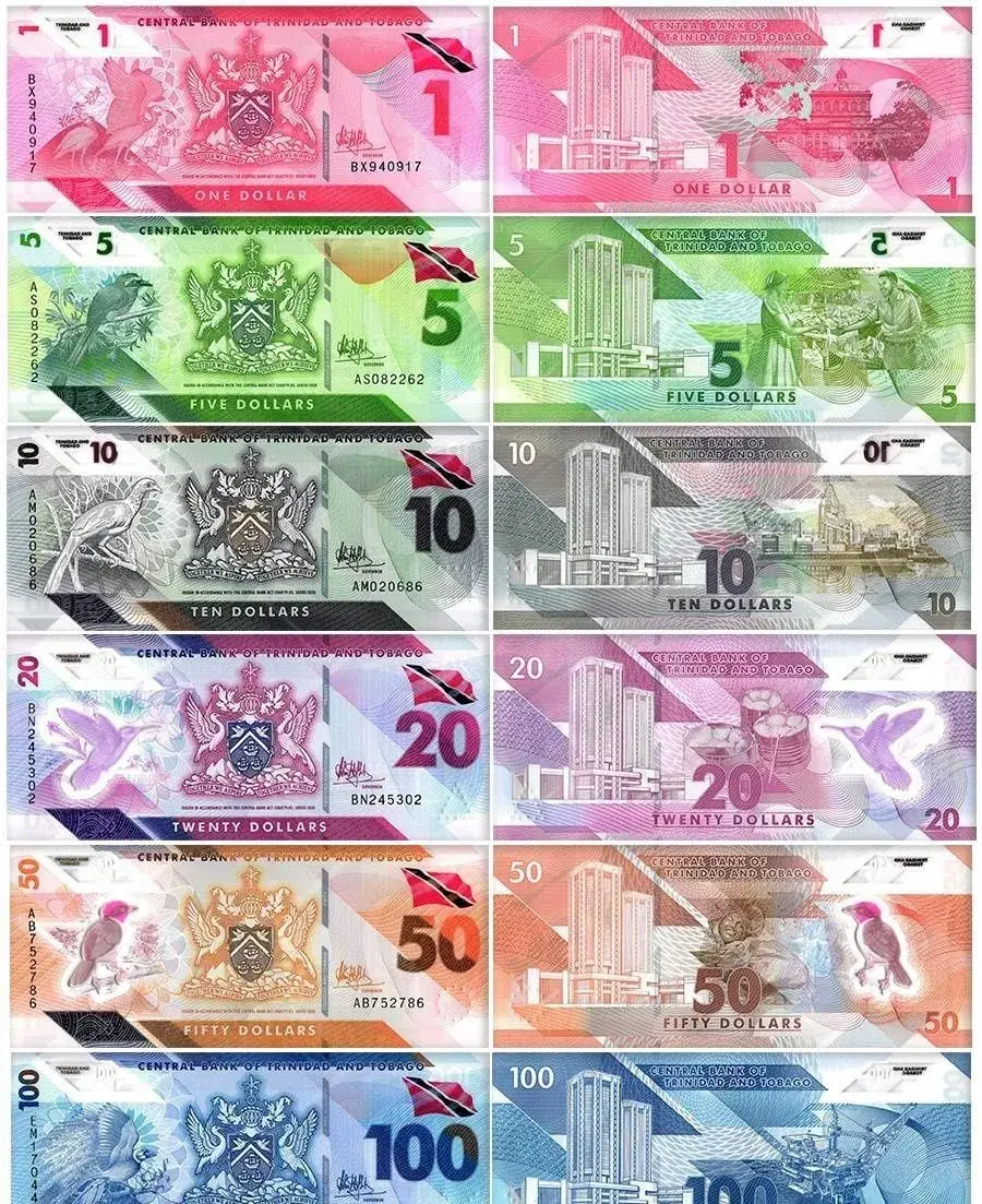 Set všech bankovek Trinidadu a Tobaga, 2019-2020, UNC