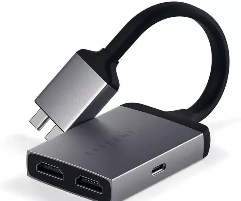 SATECHI Hliníkový typ C Dual HDMI adaptér 4K 60 Hz