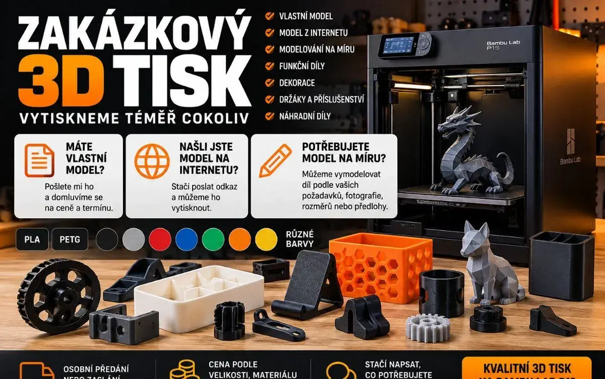 ZAKÁZKOVÝ 3D TISK – VYTISKNEME TÉMĚŘ COKOLIV