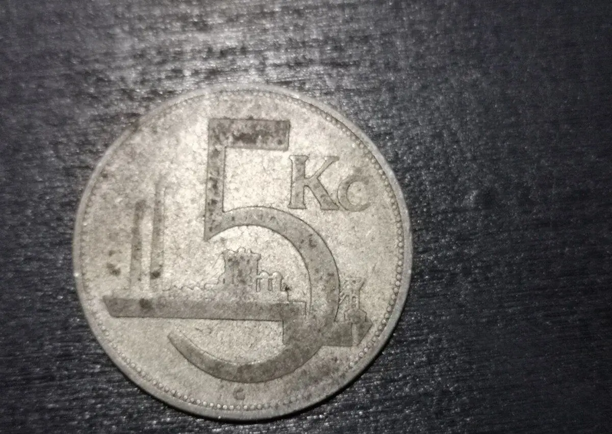 Stříbrná mince ČSR 5Kčs 1929