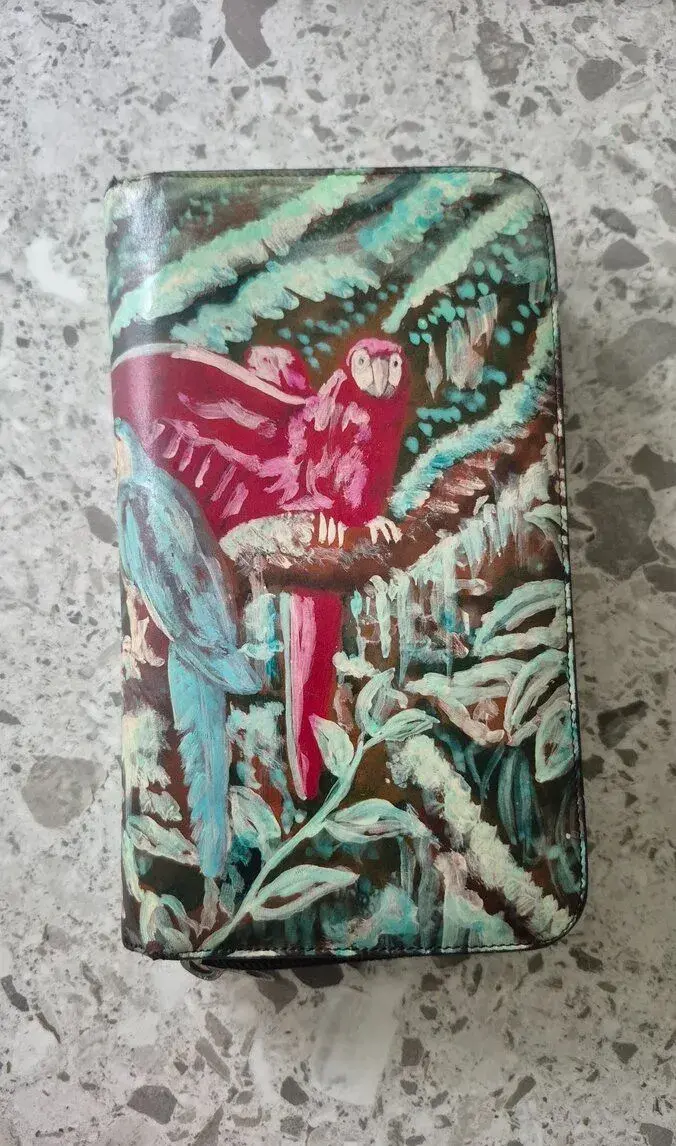 Ručně malovaná peněženka Bambas original 100% bio kůže