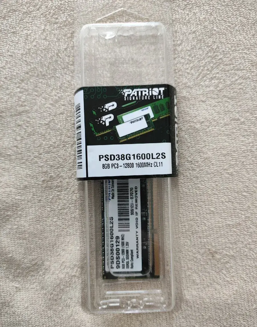 RAM 8GB DDR3L 1600MHz SODIMM (Patriot) – Notebook