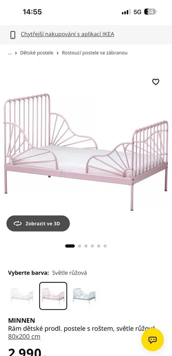 Dětskou rostoucí postel