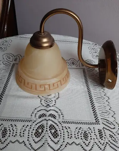 Nástěnná lampa, mosaz, sklo