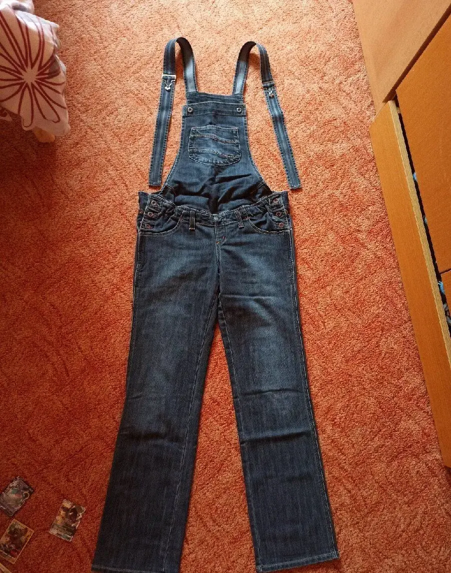 Těhotenské kalhoty / džíny s laclem, vel. L